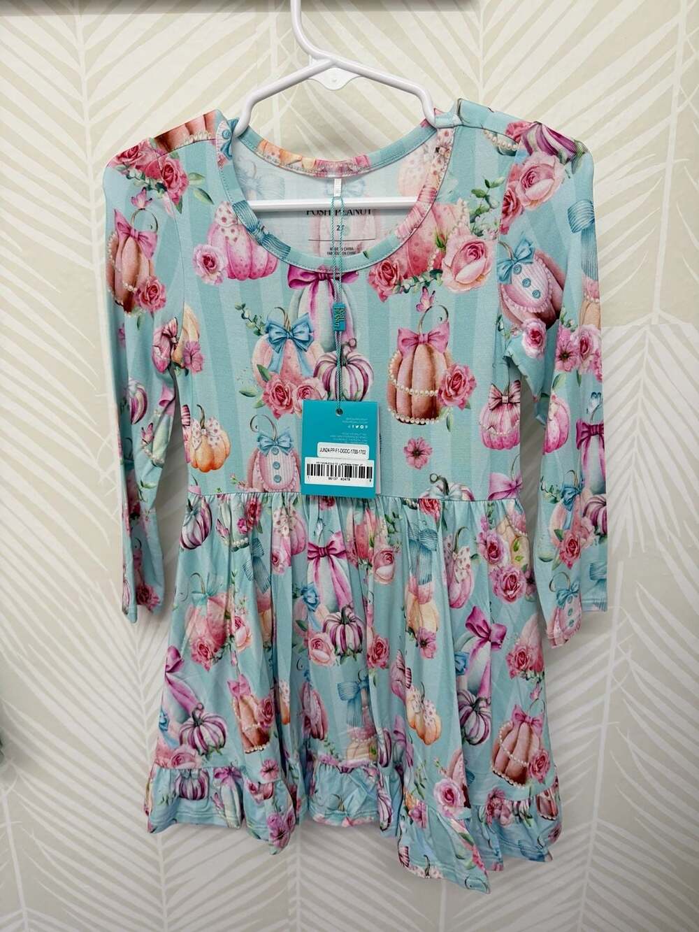 Posh Peanut Edie Long Sleeve Dress Size 2T Pumpkin Floral